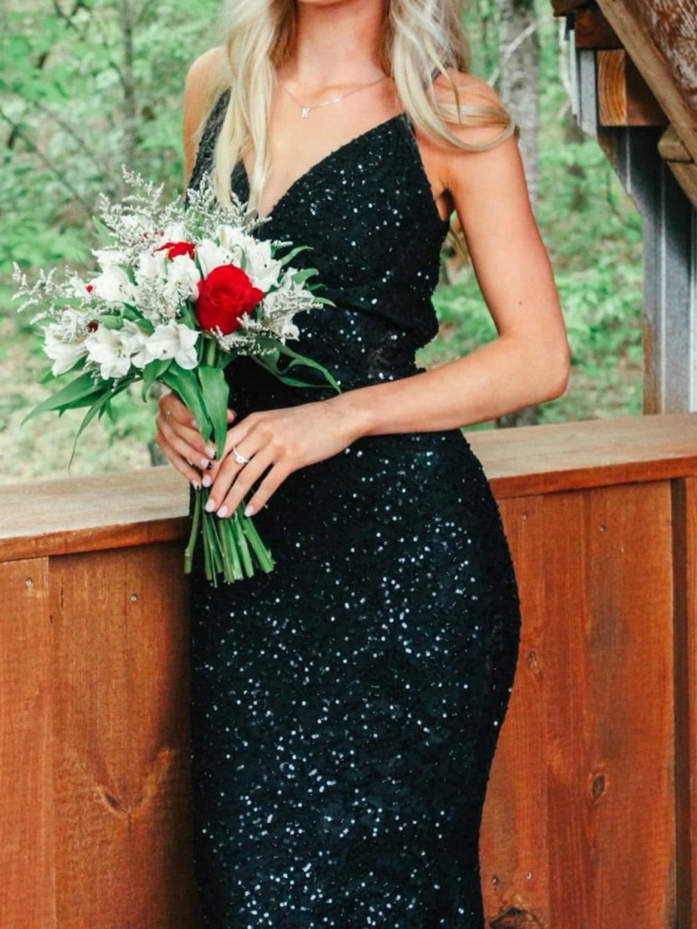 Black Sequin Prom Dress